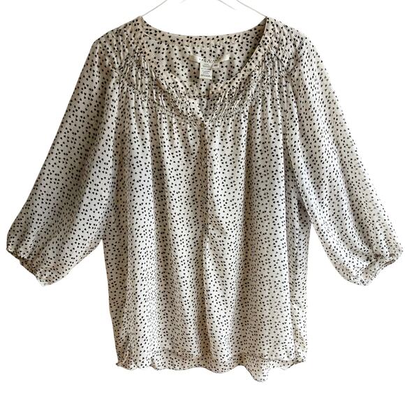 Max Studio Woman Heart Print Chiffon Blouse Size 3X - Picture 1 of 14